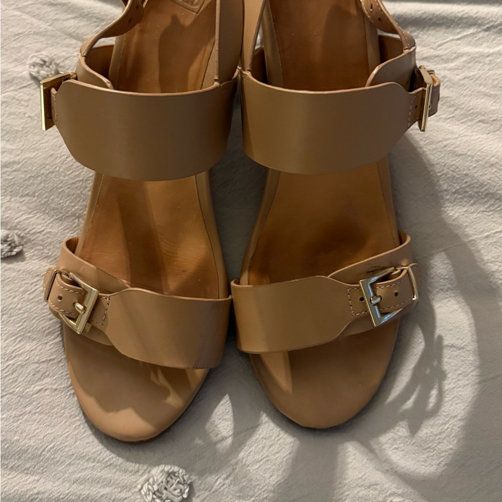 Bared Footwear Tan Leather Heels with Block Heel